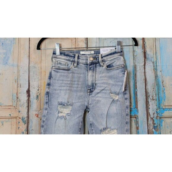 PacSun Womens Size 22 Blue Light Wash Distressed High Rise Jegging Denim Jeans - Picture 3 of 12